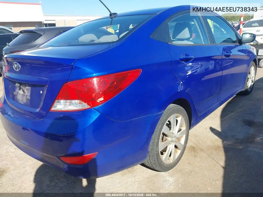 2014 HYUNDAI ACCENT VIN KMHCU4AE5EU738343 — фото 4