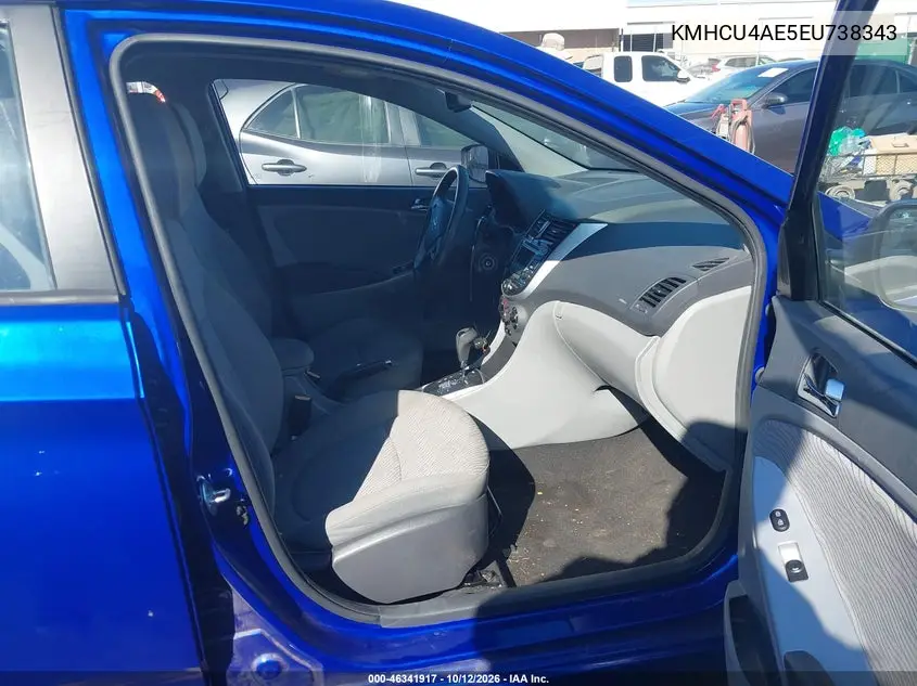 2014 HYUNDAI ACCENT VIN KMHCU4AE5EU738343 — фото 5