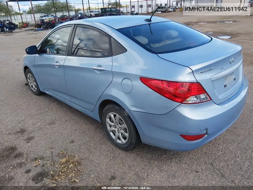 2014 HYUNDAI ACCENT VIN KMHCT4AE2EU611942 — фото 3