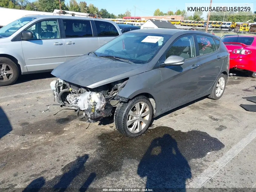 2014 HYUNDAI ACCENT VIN KMHCU5AE0EU158259 — фото 2