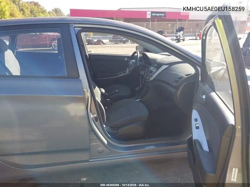 2014 HYUNDAI ACCENT VIN KMHCU5AE0EU158259 — фото 5