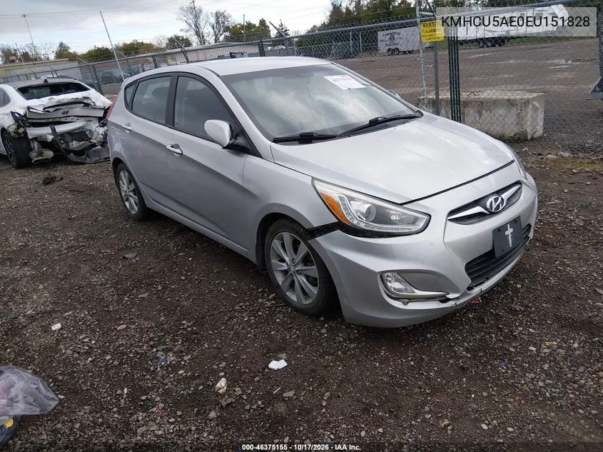 HYUNDAI ACCENT 2014, VIN KMHCU5AE0EU151828