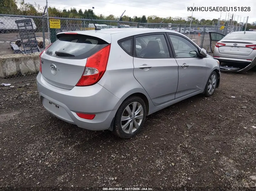 2014 HYUNDAI ACCENT VIN KMHCU5AE0EU151828 — фото 4