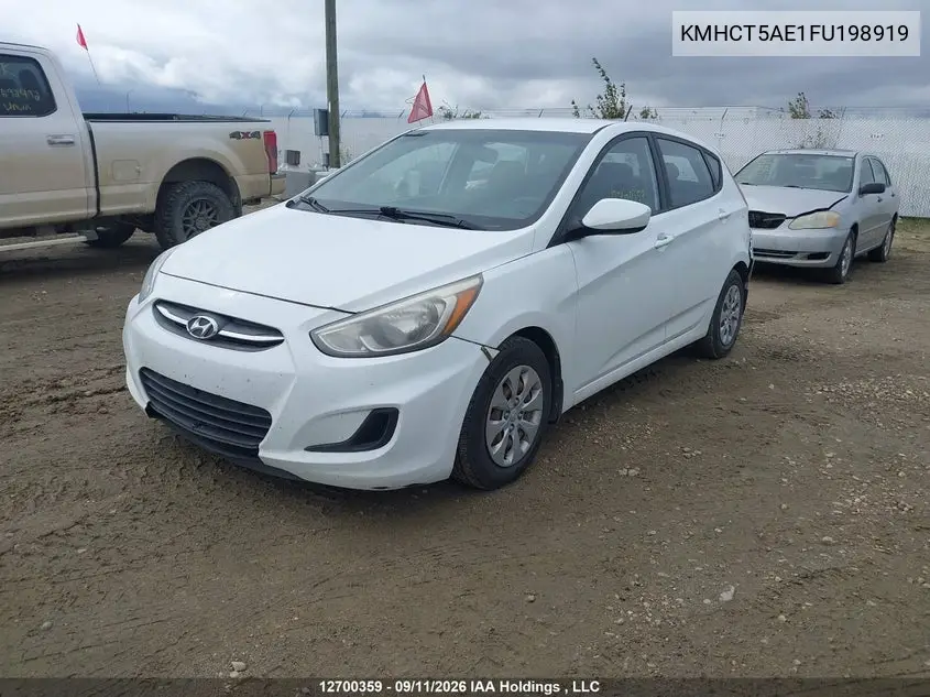 2015 HYUNDAI ACCENT VIN KMHCT5AE1FU198919 — фото 2