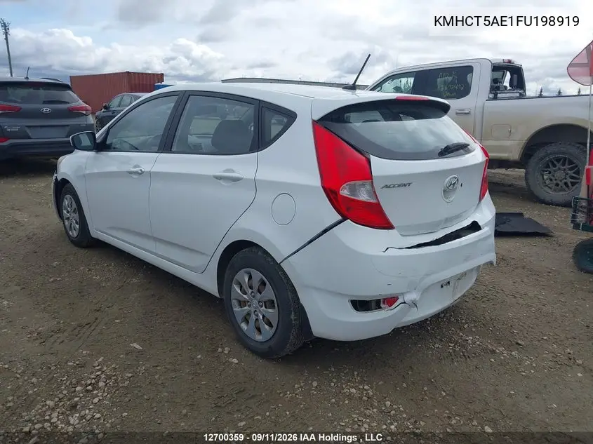 2015 HYUNDAI ACCENT VIN KMHCT5AE1FU198919 — фото 3