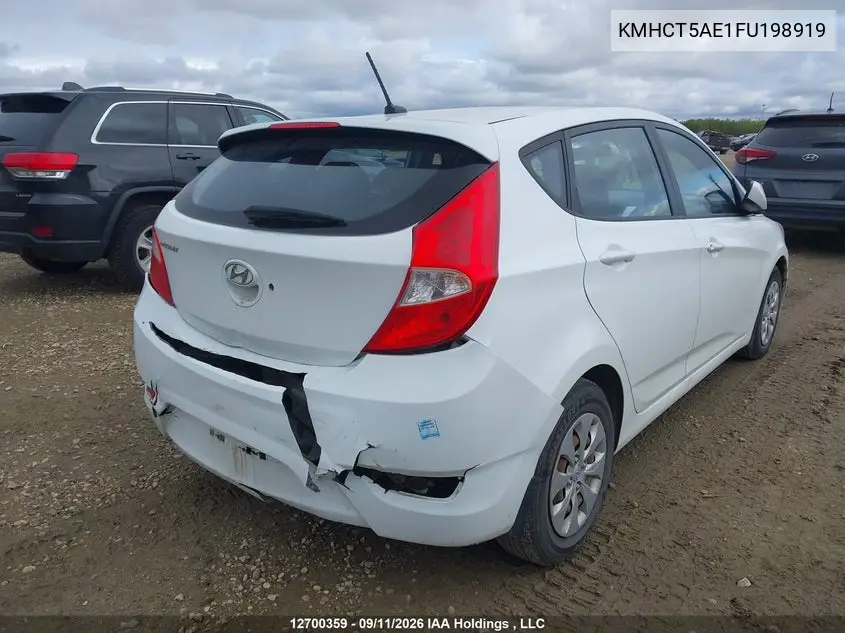 2015 HYUNDAI ACCENT VIN KMHCT5AE1FU198919 — фото 4