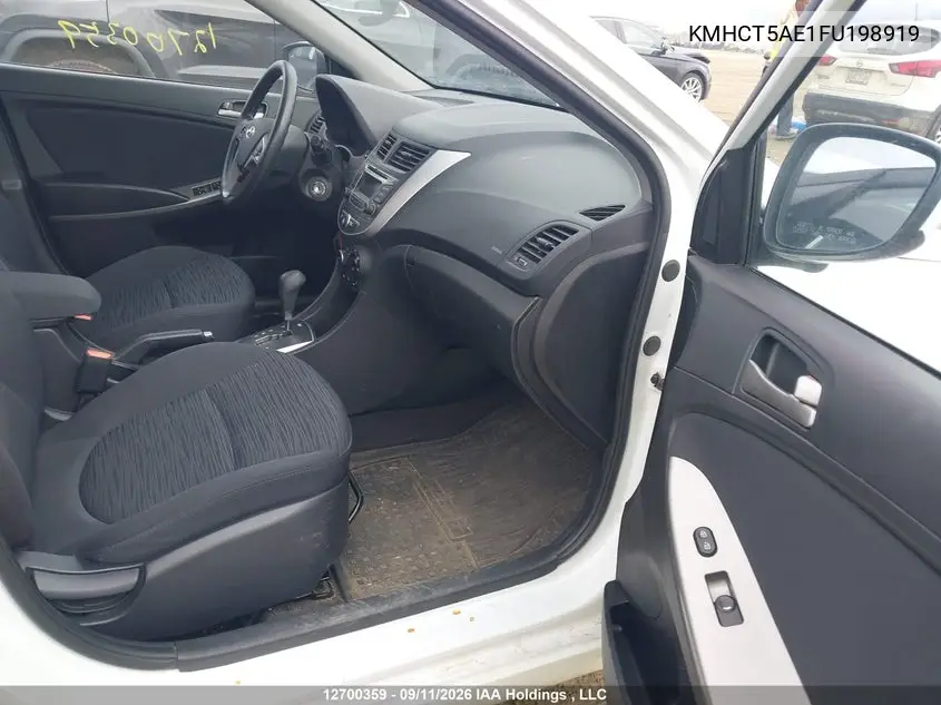 2015 HYUNDAI ACCENT VIN KMHCT5AE1FU198919 — фото 5