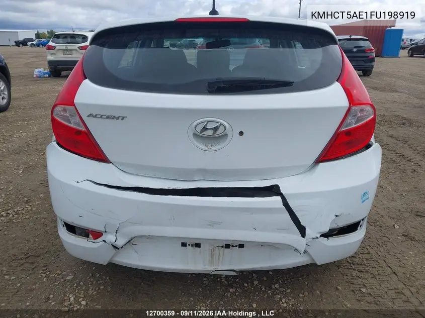 2015 HYUNDAI ACCENT VIN KMHCT5AE1FU198919 — фото 6