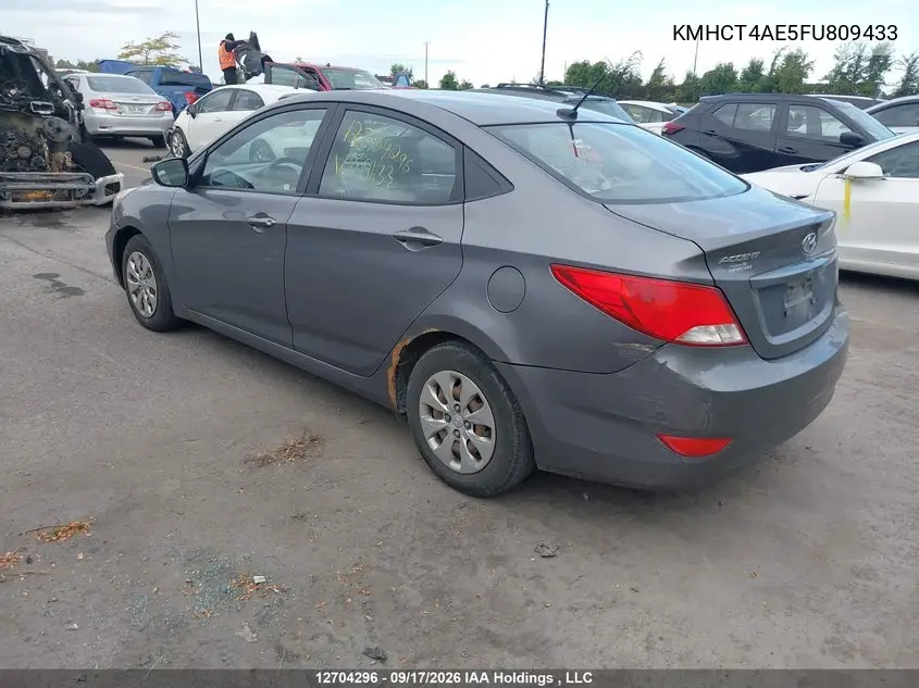 2015 HYUNDAI ACCENT VIN KMHCT4AE5FU809433 — фото 3