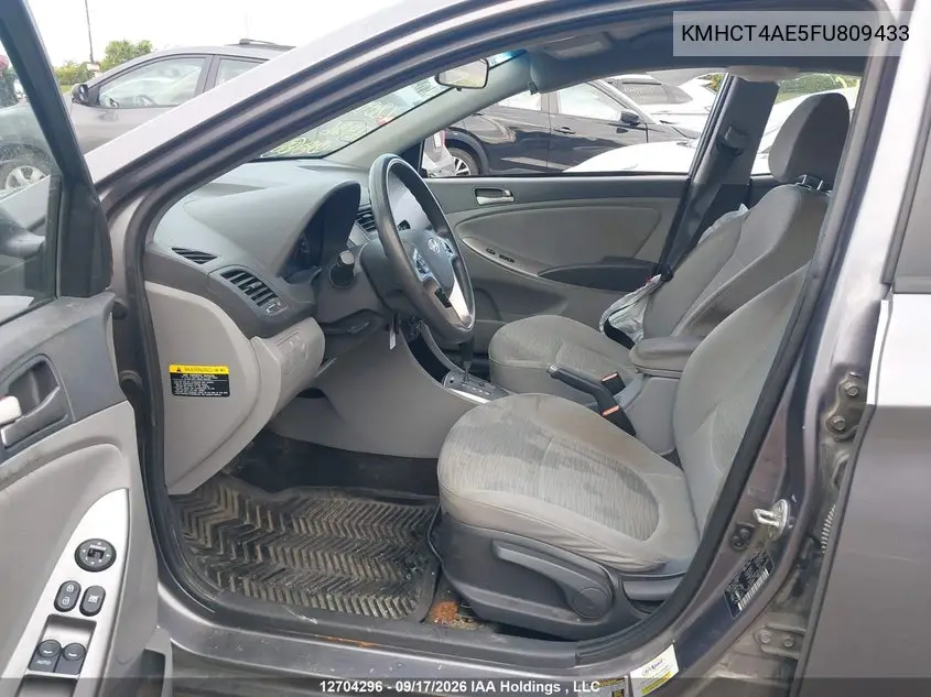 2015 HYUNDAI ACCENT VIN KMHCT4AE5FU809433 — фото 5