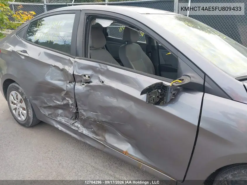 2015 HYUNDAI ACCENT VIN KMHCT4AE5FU809433 — фото 6