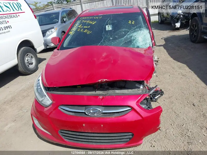 2015 HYUNDAI ACCENT VIN KMHCT5AE7FU228151 — фото 13