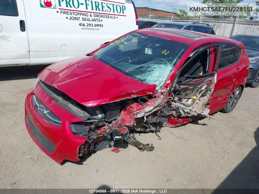 2015 HYUNDAI ACCENT VIN KMHCT5AE7FU228151 — фото 2