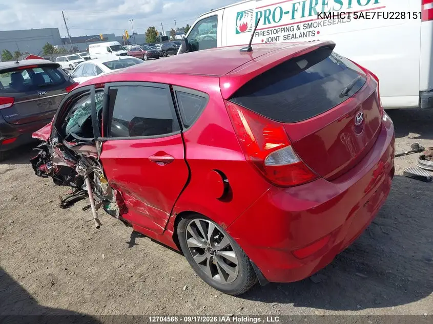 2015 HYUNDAI ACCENT VIN KMHCT5AE7FU228151 — фото 3