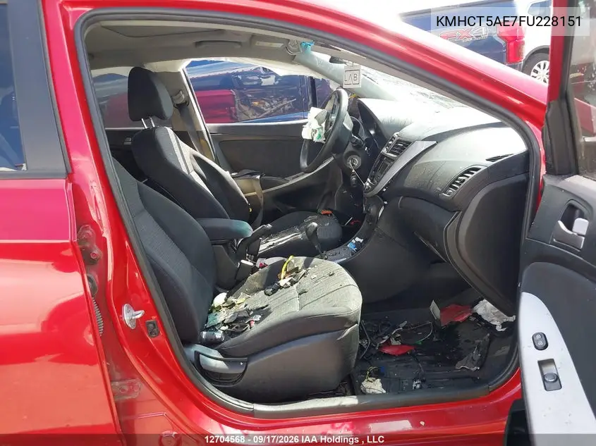 2015 HYUNDAI ACCENT VIN KMHCT5AE7FU228151 — фото 5