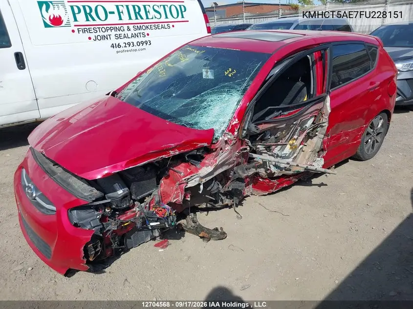 2015 HYUNDAI ACCENT VIN KMHCT5AE7FU228151 — фото 6