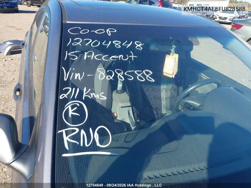 2015 HYUNDAI ACCENT VIN KMHCT4AE8FU828588 — фото 18