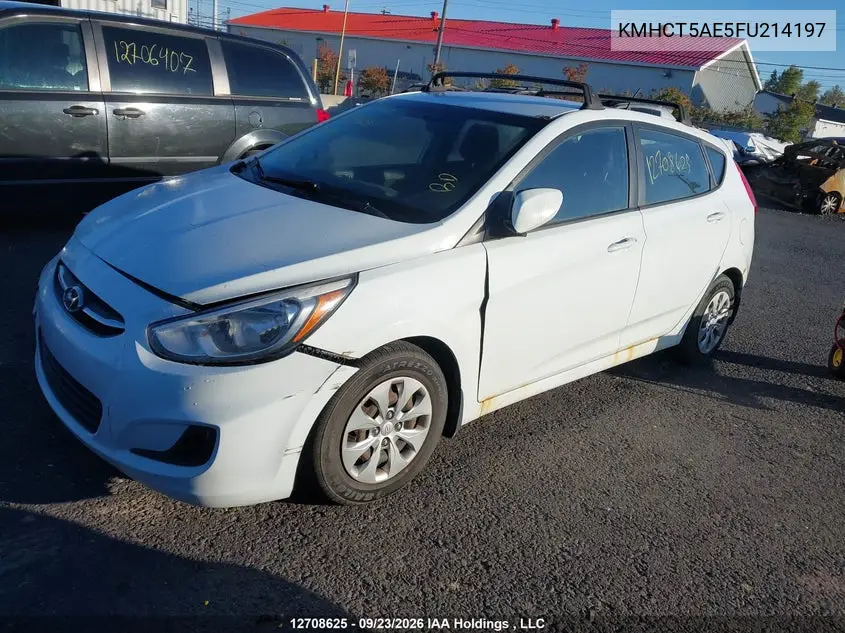 2015 HYUNDAI ACCENT VIN KMHCT5AE5FU214197 — фото 2