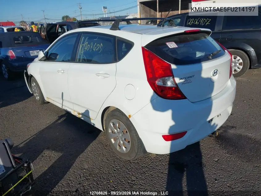 2015 HYUNDAI ACCENT VIN KMHCT5AE5FU214197 — фото 3