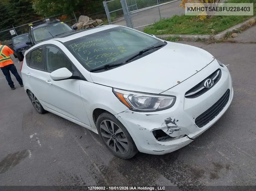 HYUNDAI ACCENT 2015, VIN KMHCT5AE8FU228403