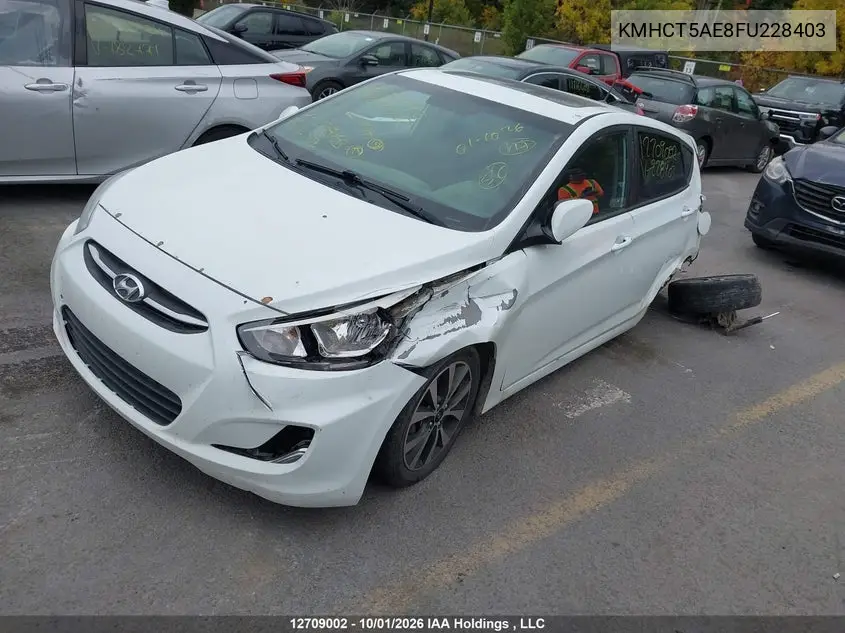 2015 HYUNDAI ACCENT VIN KMHCT5AE8FU228403 — фото 2