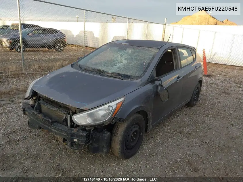 2015 HYUNDAI ACCENT VIN KMHCT5AE5FU220548 — фото 2