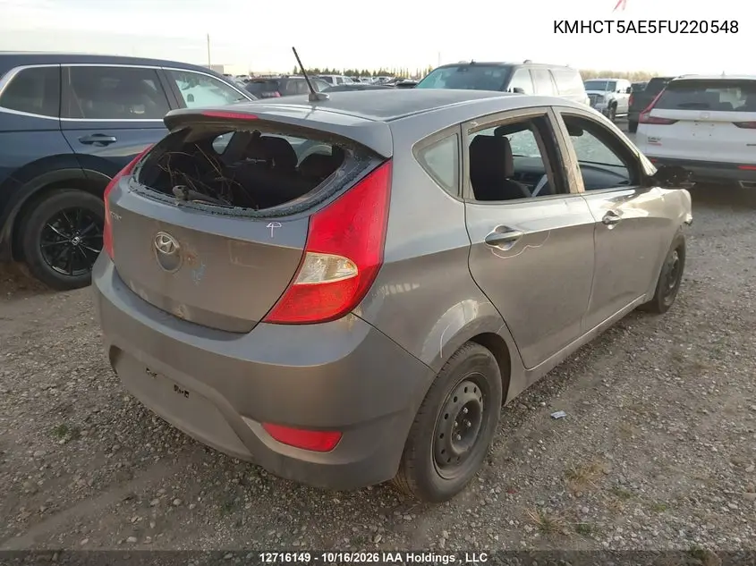 2015 HYUNDAI ACCENT VIN KMHCT5AE5FU220548 — фото 4