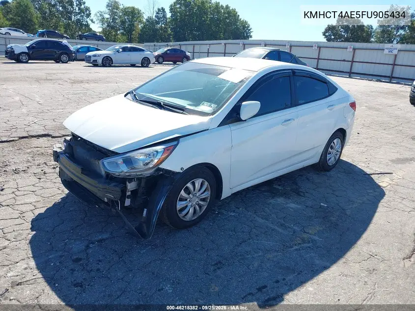 2015 HYUNDAI ACCENT VIN KMHCT4AE5FU905434 — фото 2