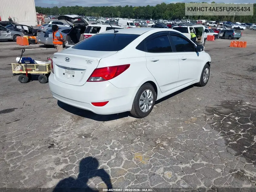 2015 HYUNDAI ACCENT VIN KMHCT4AE5FU905434 — фото 4