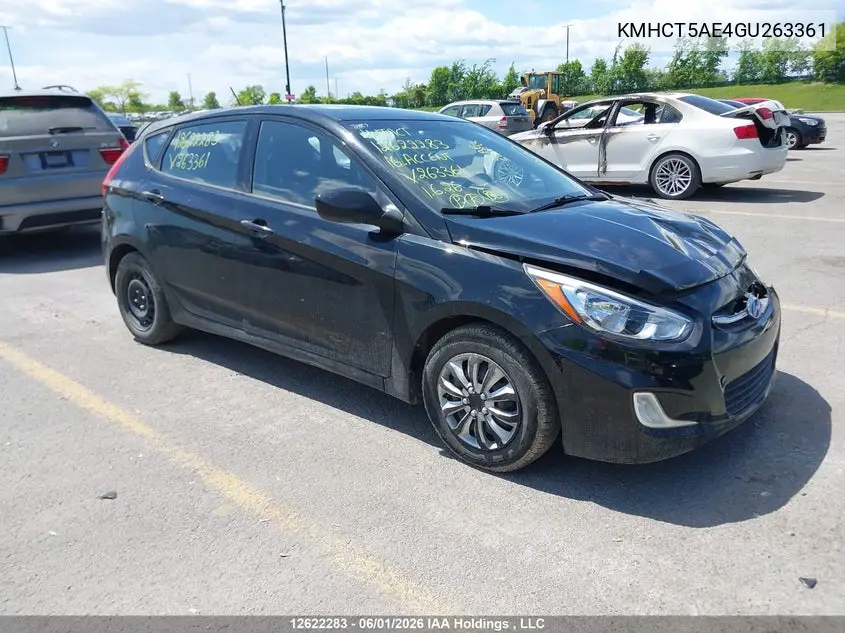HYUNDAI ACCENT 2016, VIN KMHCT5AE4GU263361
