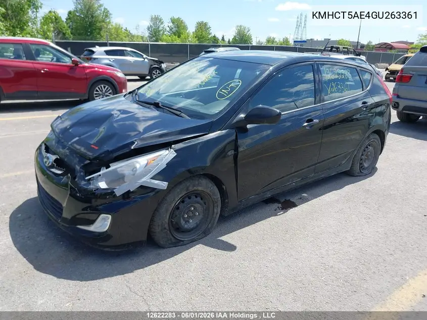 2016 HYUNDAI ACCENT VIN KMHCT5AE4GU263361 — фото 2
