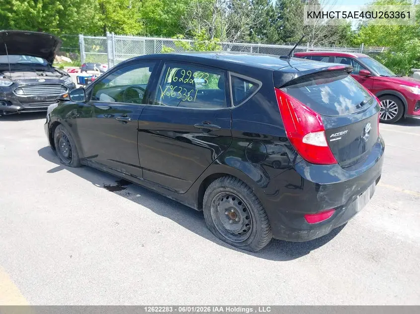 2016 HYUNDAI ACCENT VIN KMHCT5AE4GU263361 — фото 3
