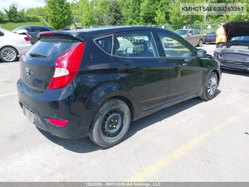 2016 HYUNDAI ACCENT VIN KMHCT5AE4GU263361 — фото 4