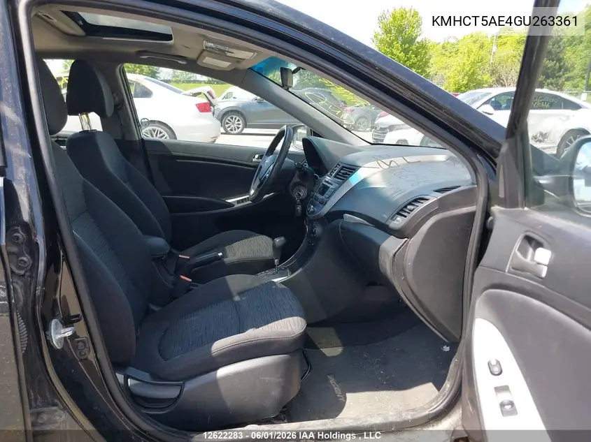 2016 HYUNDAI ACCENT VIN KMHCT5AE4GU263361 — фото 5
