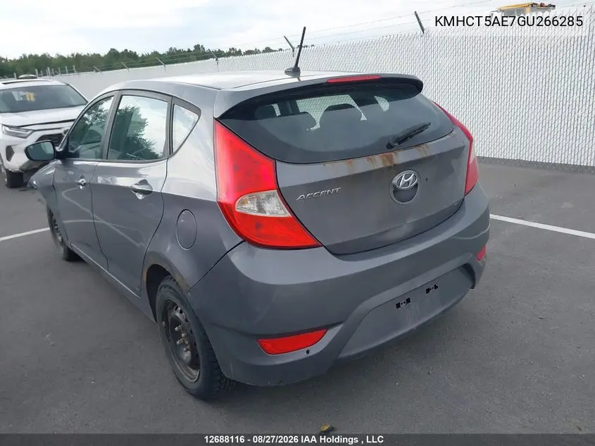 2016 HYUNDAI ACCENT VIN KMHCT5AE7GU266285 — фото 3