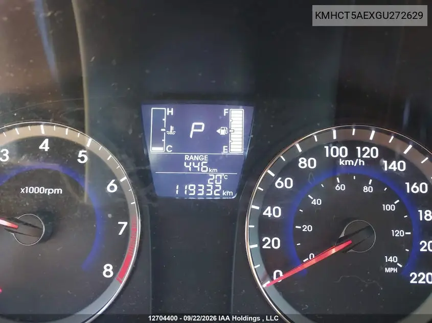 2016 HYUNDAI ACCENT VIN KMHCT5AEXGU272629 — фото 15