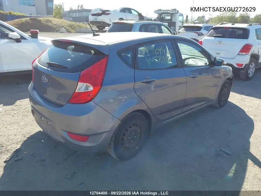 2016 HYUNDAI ACCENT VIN KMHCT5AEXGU272629 — фото 4