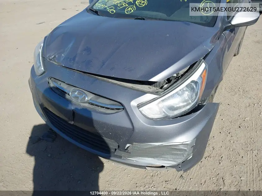 2016 HYUNDAI ACCENT VIN KMHCT5AEXGU272629 — фото 6