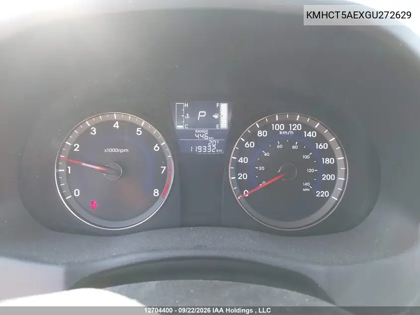 2016 HYUNDAI ACCENT VIN KMHCT5AEXGU272629 — фото 7