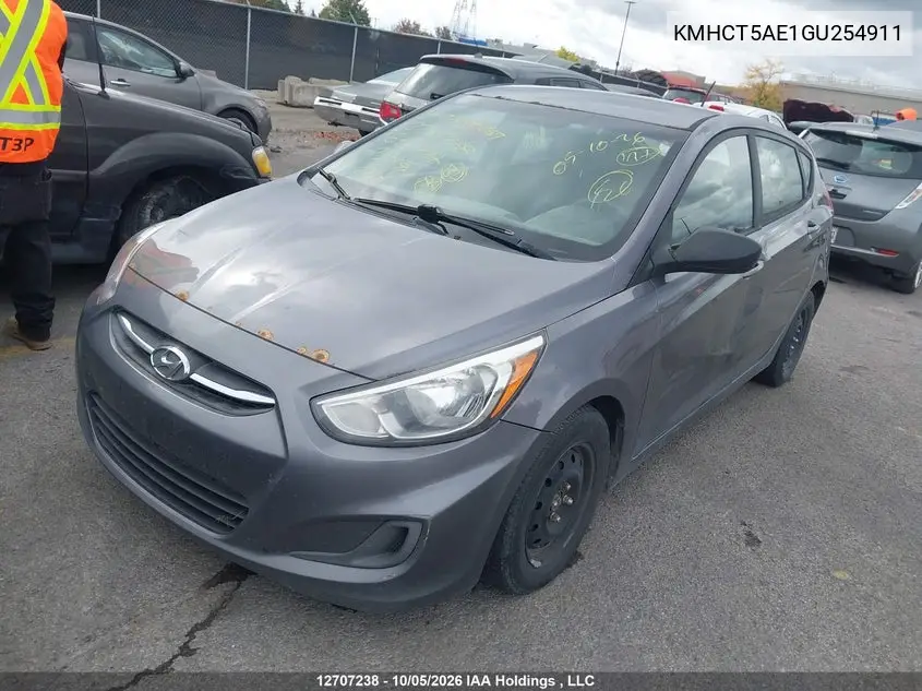 2016 HYUNDAI ACCENT VIN KMHCT5AE1GU254911 — фото 2