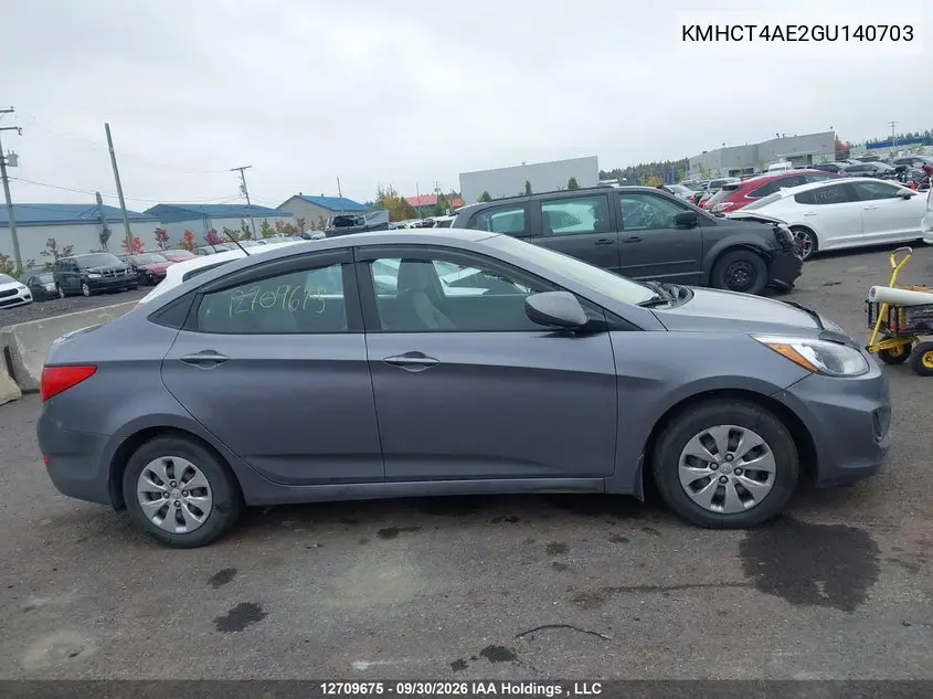 2016 HYUNDAI ACCENT VIN KMHCT4AE2GU140703 — фото 13
