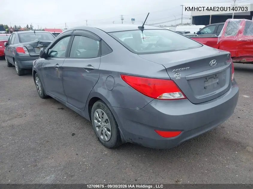 2016 HYUNDAI ACCENT VIN KMHCT4AE2GU140703 — фото 3
