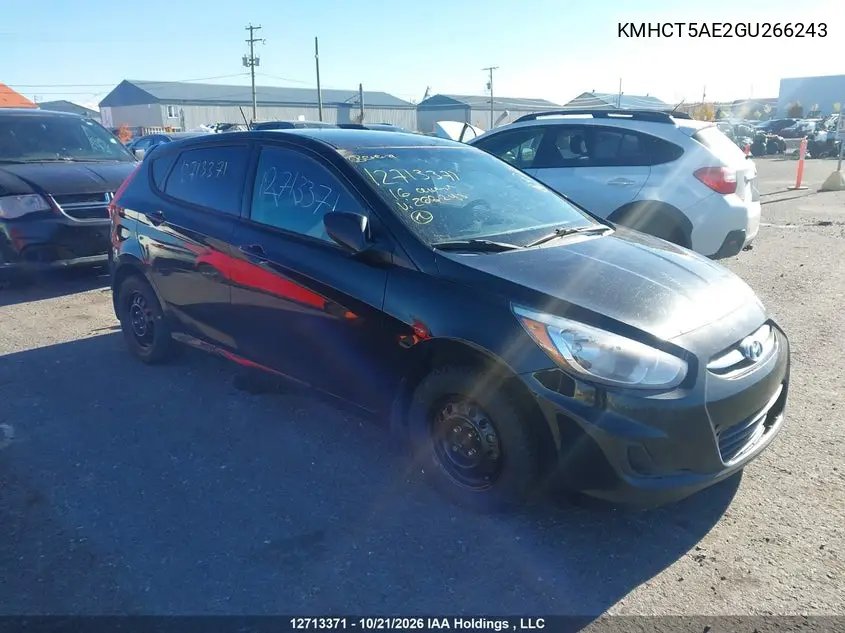 HYUNDAI ACCENT 2016, VIN KMHCT5AE2GU266243