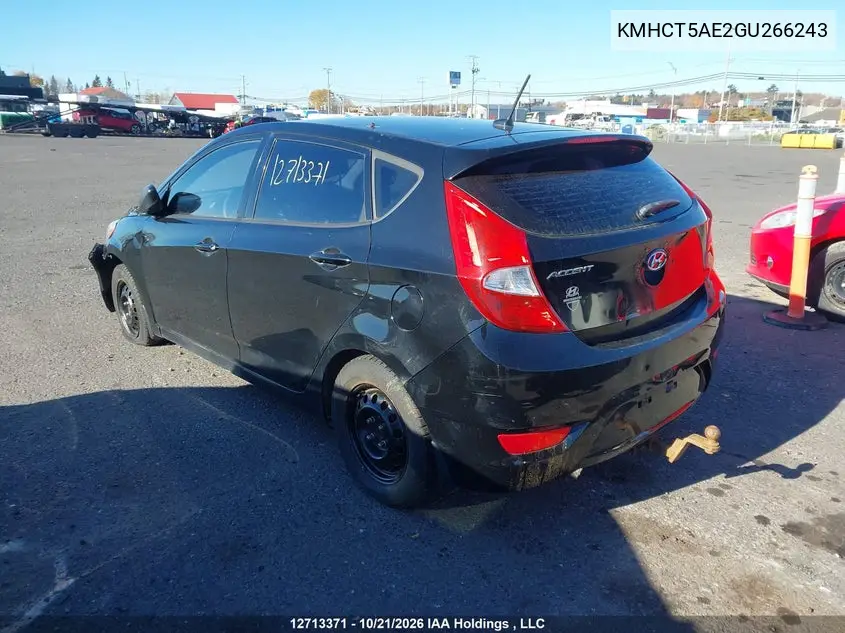 2016 HYUNDAI ACCENT VIN KMHCT5AE2GU266243 — фото 3
