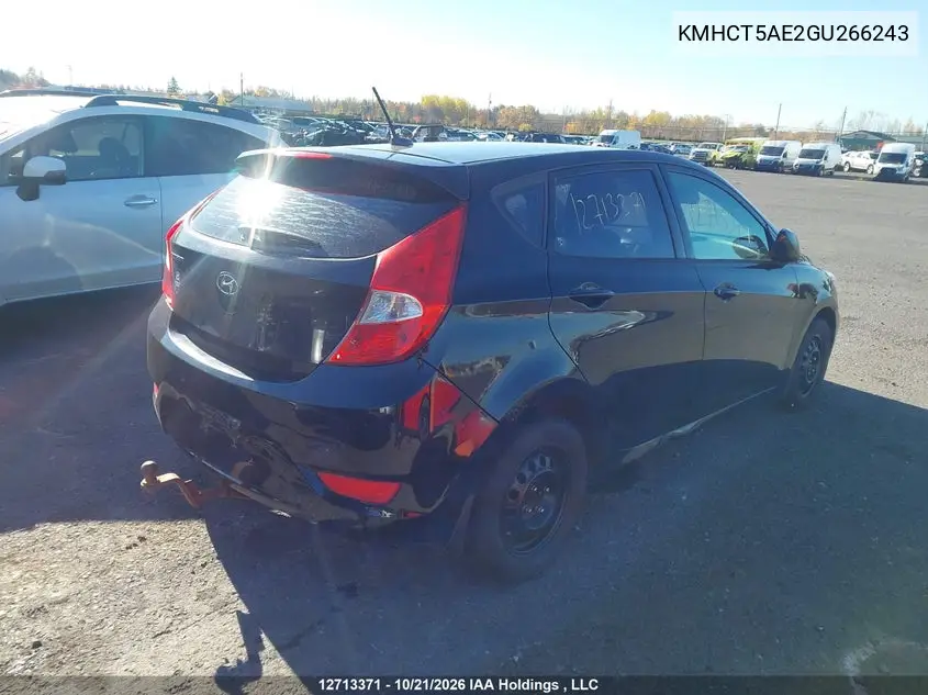 2016 HYUNDAI ACCENT VIN KMHCT5AE2GU266243 — фото 4