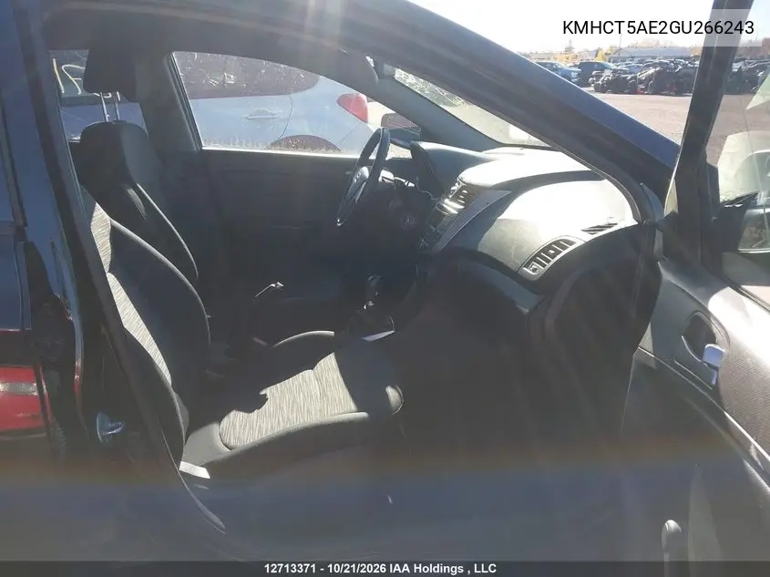 2016 HYUNDAI ACCENT VIN KMHCT5AE2GU266243 — фото 5