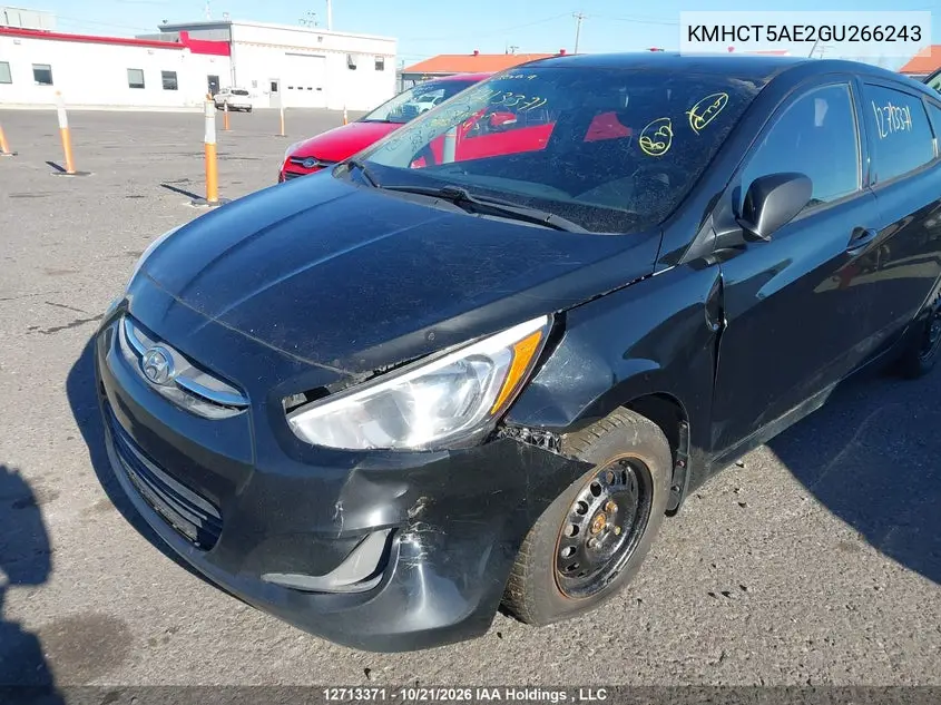 2016 HYUNDAI ACCENT VIN KMHCT5AE2GU266243 — фото 6