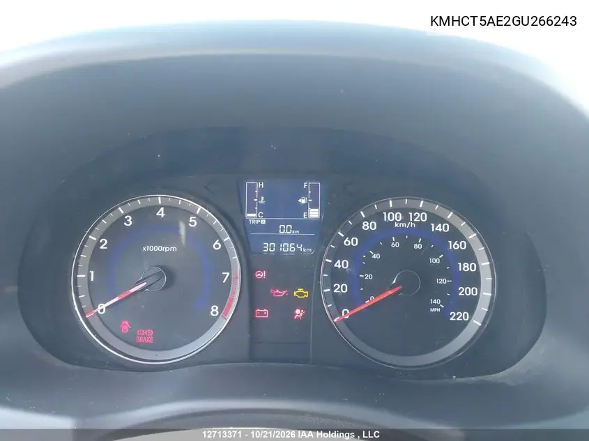 2016 HYUNDAI ACCENT VIN KMHCT5AE2GU266243 — фото 7
