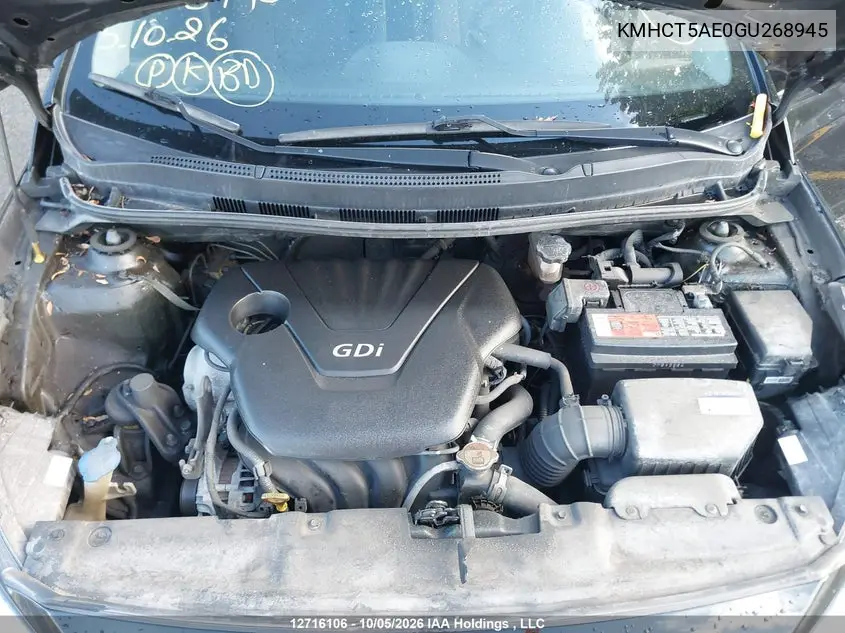 2016 HYUNDAI ACCENT VIN KMHCT5AE0GU268945 — фото 10