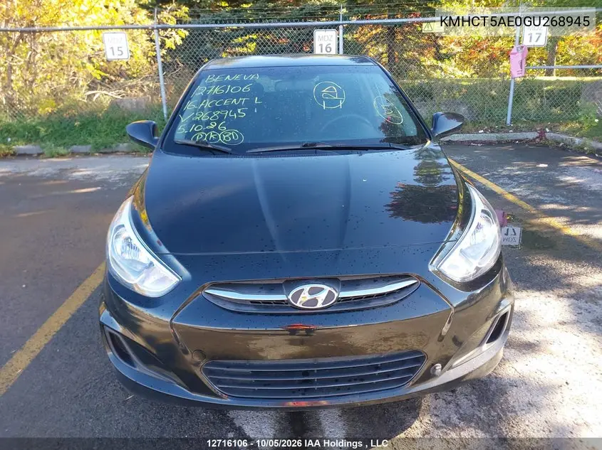 2016 HYUNDAI ACCENT VIN KMHCT5AE0GU268945 — фото 13